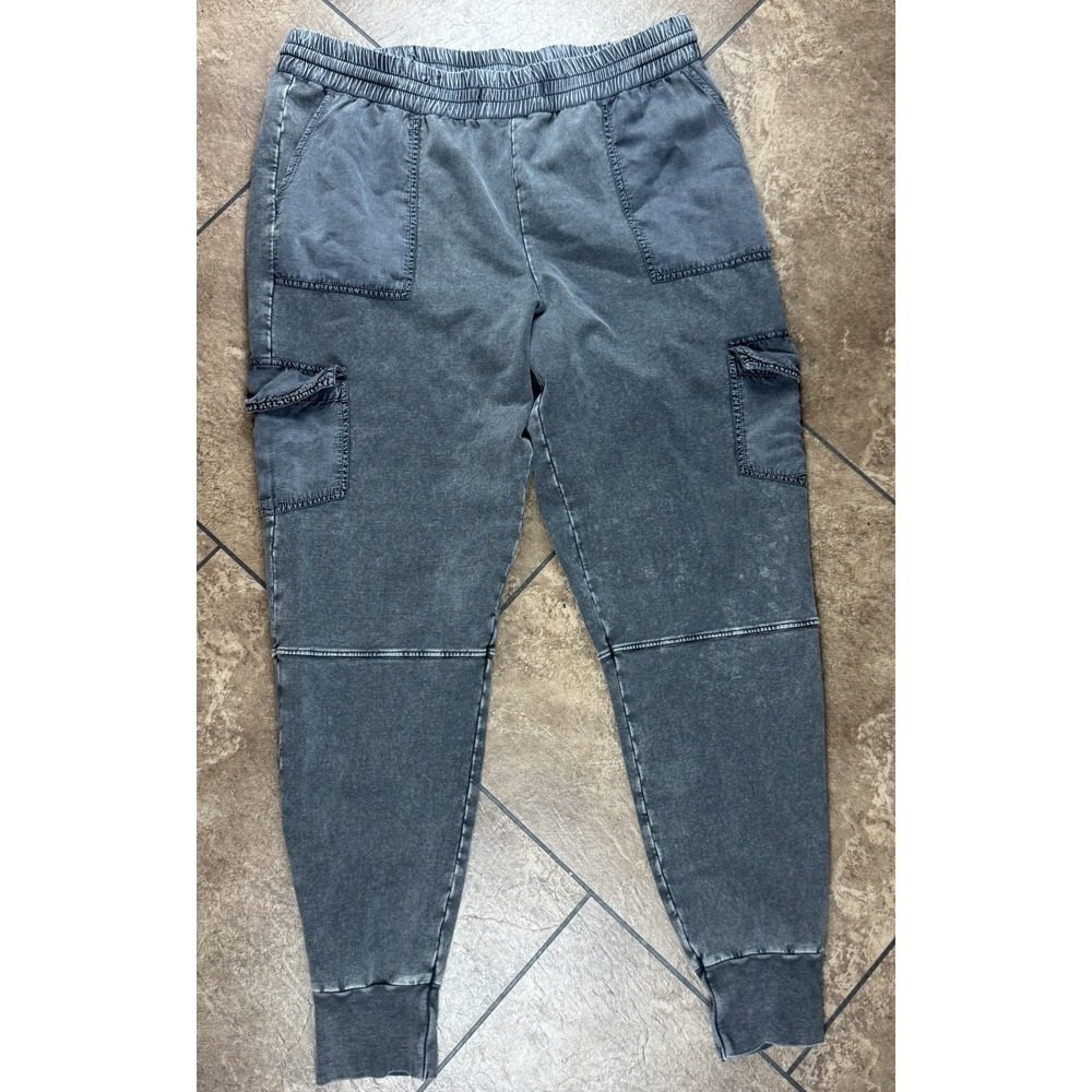 Sundance Women's Jolienne Black Denim Cargo Jogger Pants Size Medium